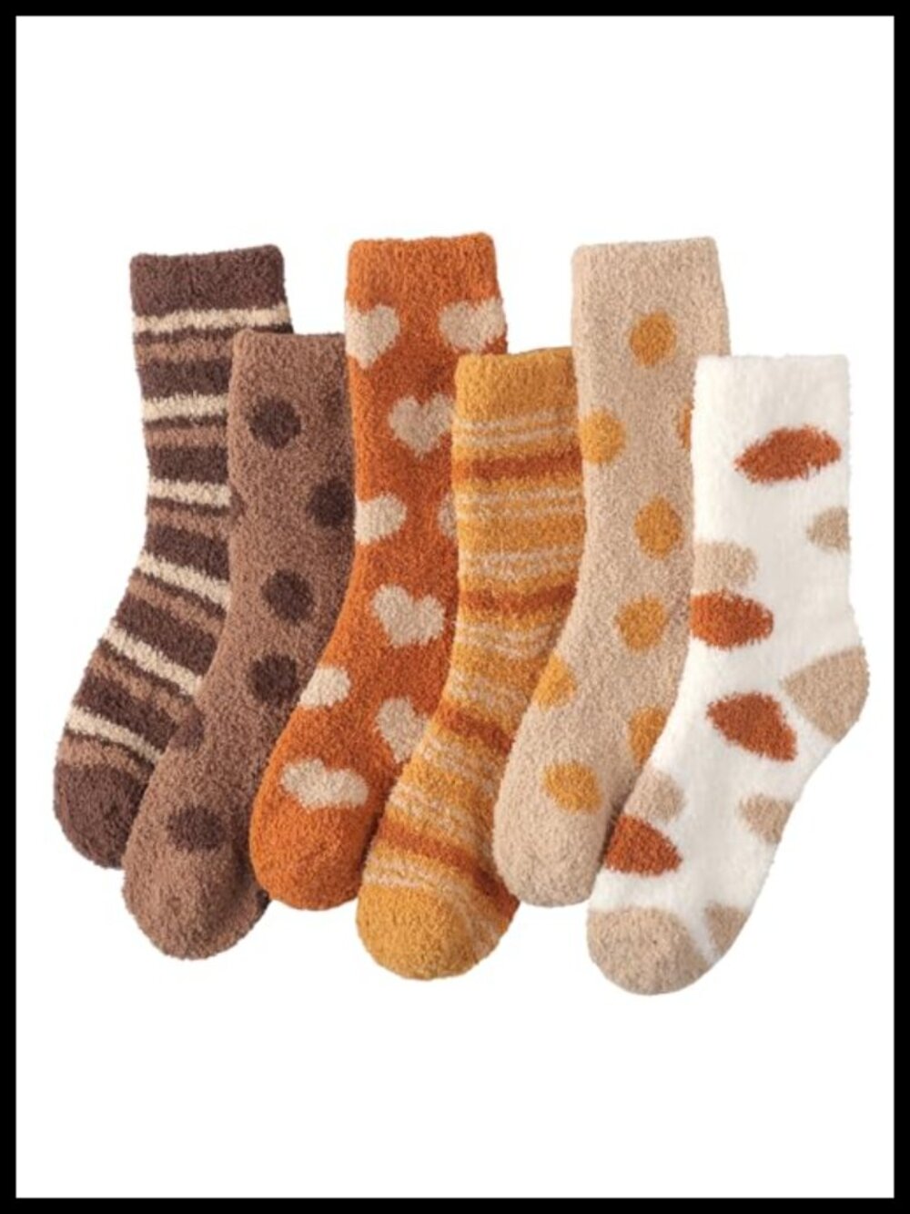Fuzzy Slipper Socks Women 6 Pairs Cozy Fluffy Winter Sleep Socks Microfiber